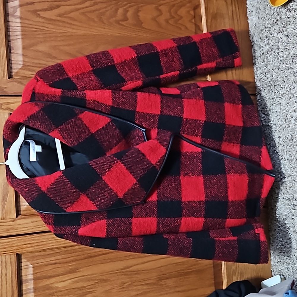 New York and Company buffalo plaid coat Size Medium.  Like new